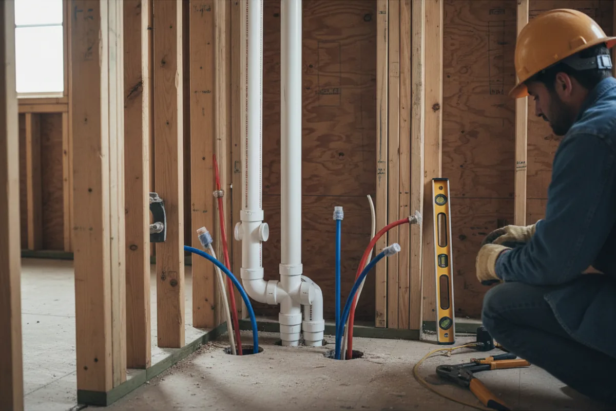 Drain and supply rough-in during Leak Detection in Milltown